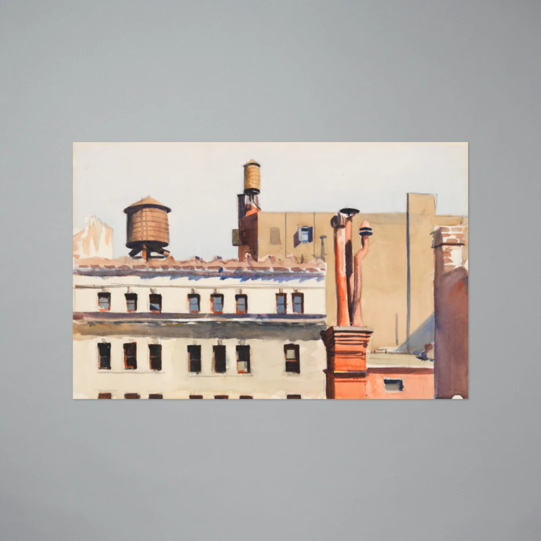 Edward Hopper "Rooftops" Postcard