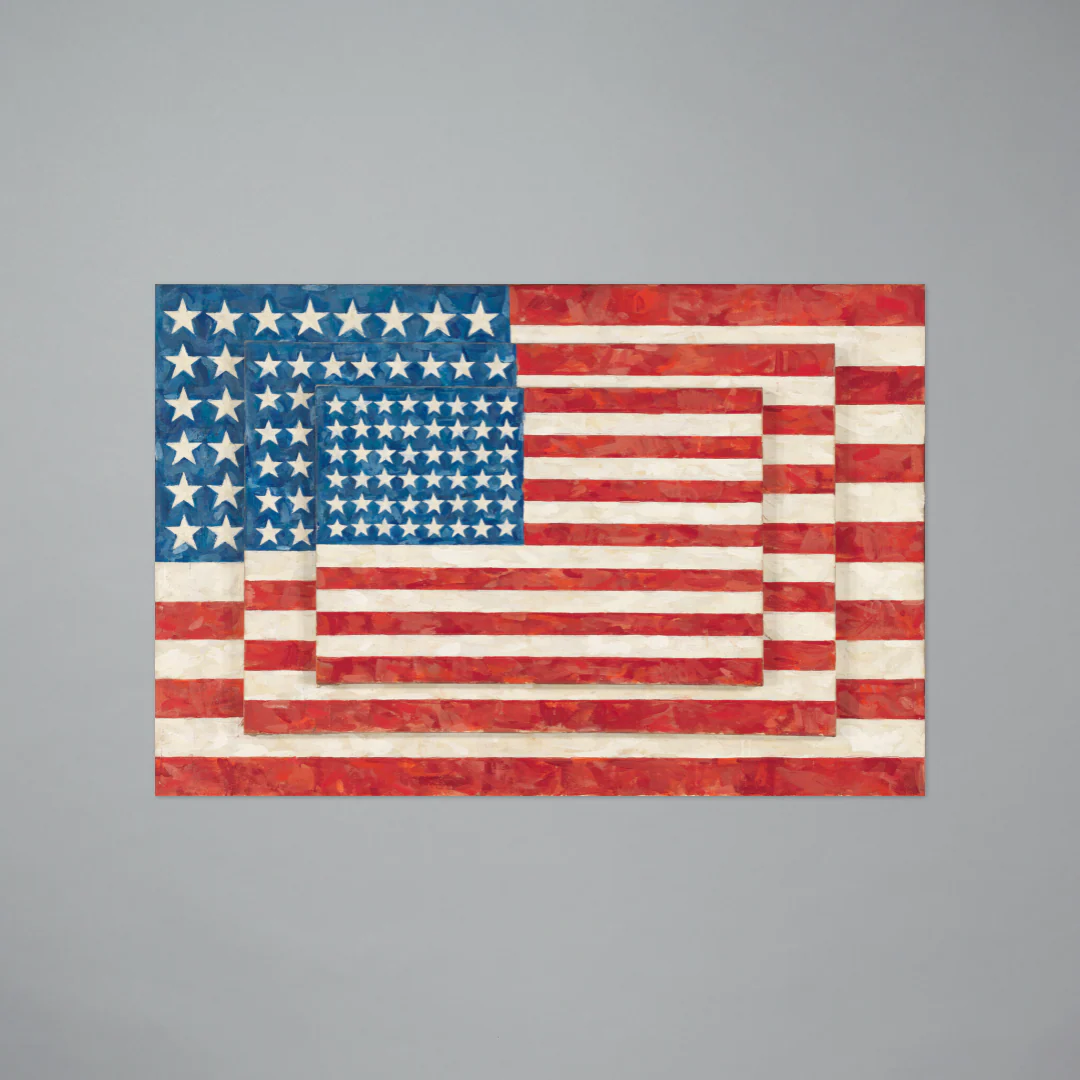 Jasper Johns "Three Flags" Postcard