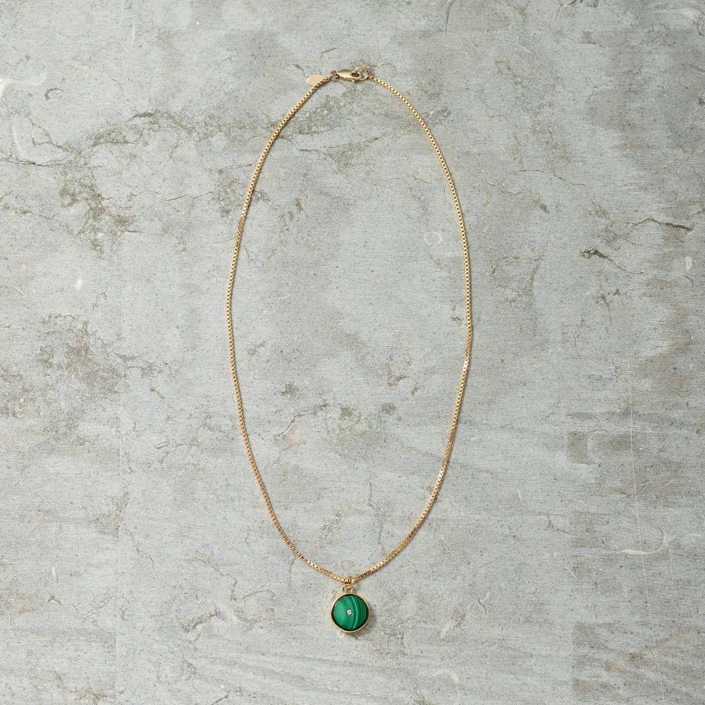Malachite and Diamond Necklace