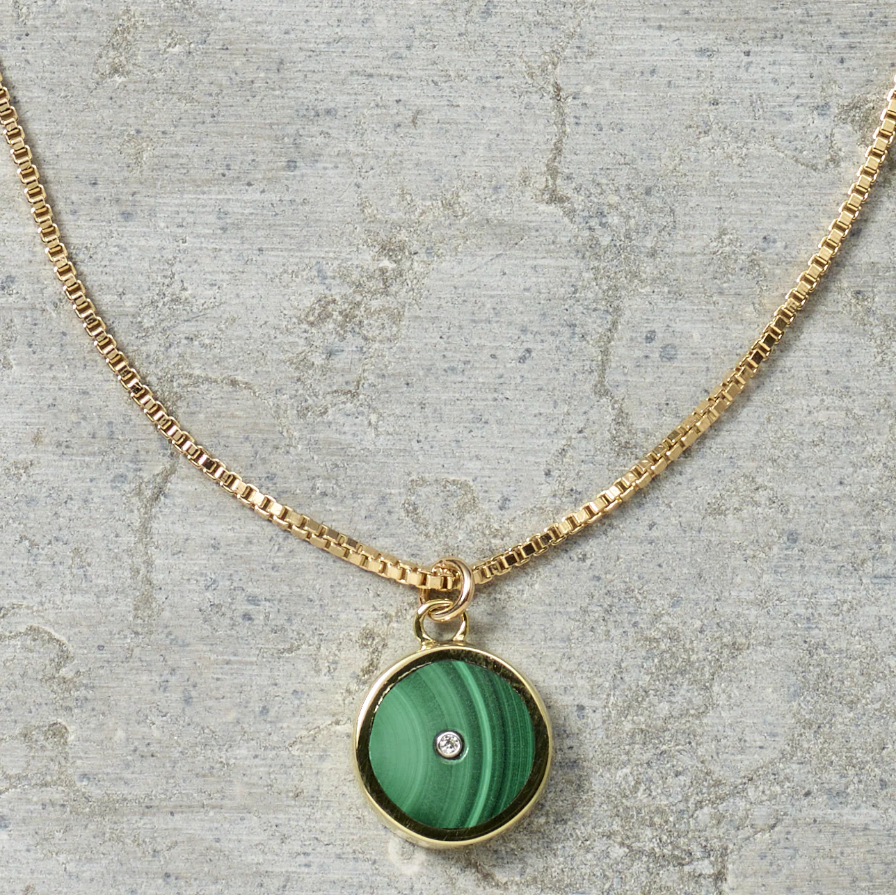 Malachite and Diamond Necklace - Image 2