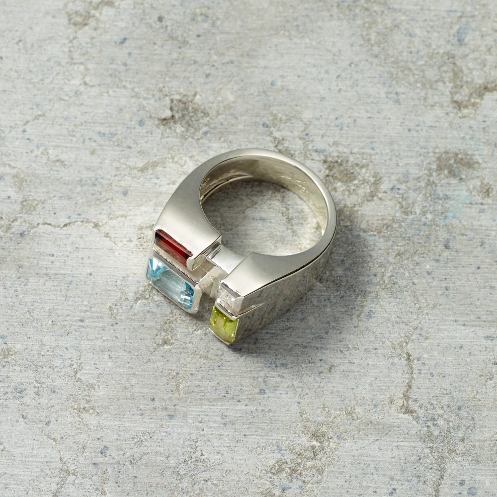 Rainbow Baguette Ring
