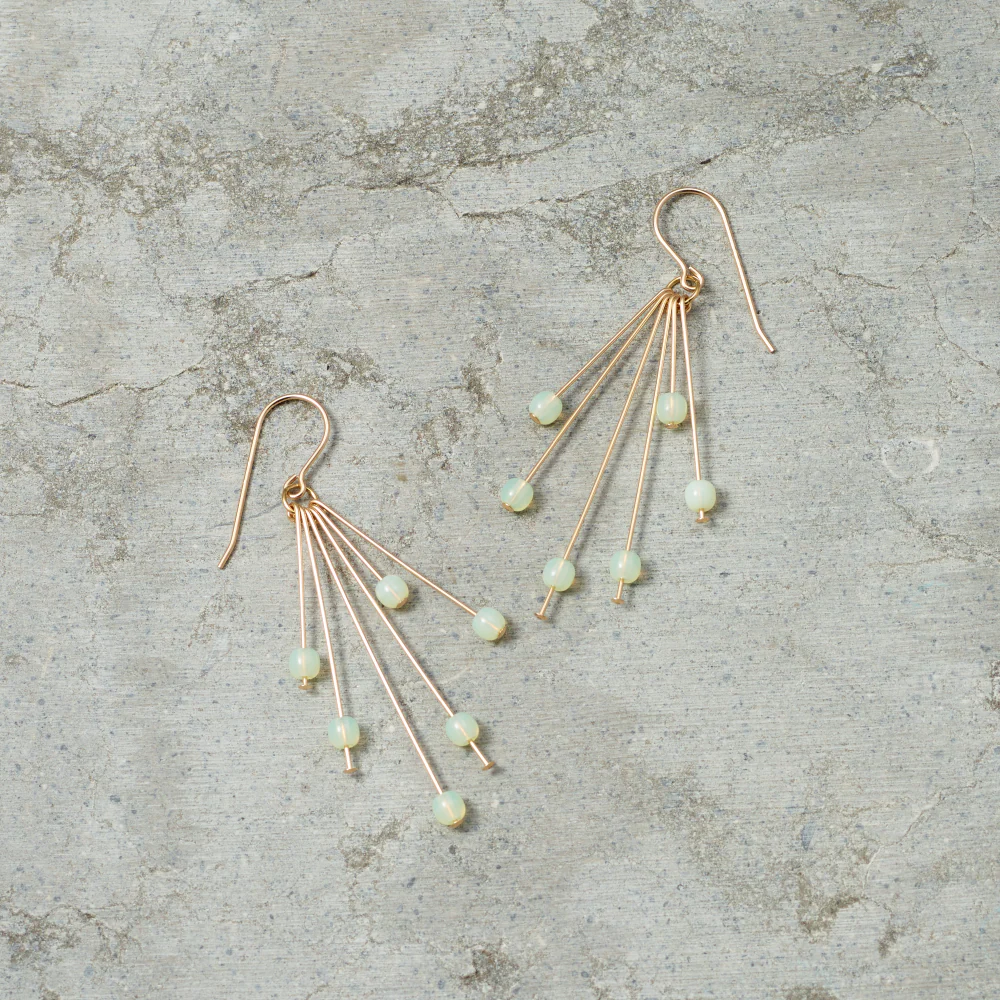 Uranium Glass Cluster Earrings