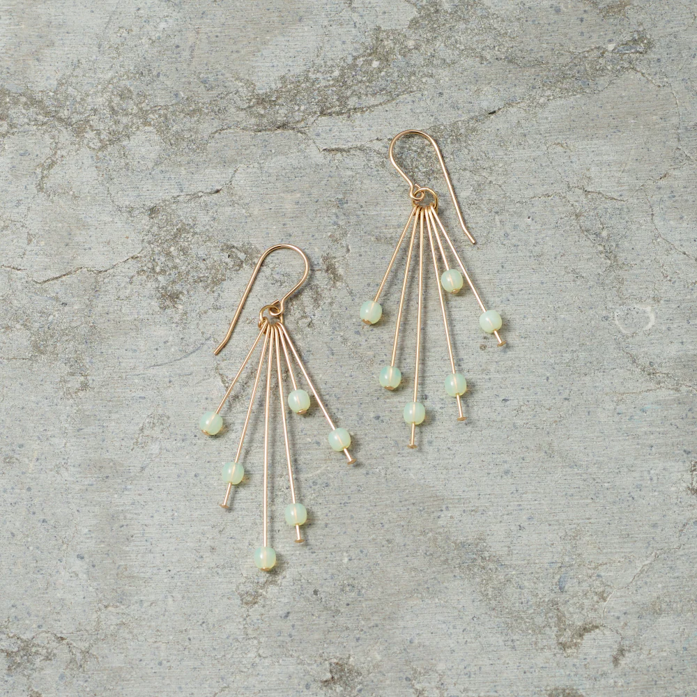 Uranium Glass Cluster Earrings - Image 2